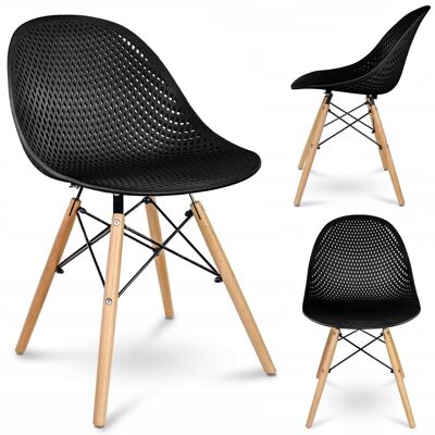 Modern dining room chair - scandinavian - beech - black frame