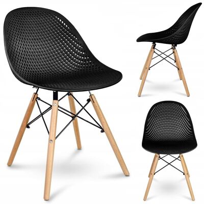 Silla de comedor moderna - escandinava - haya - estructura negra