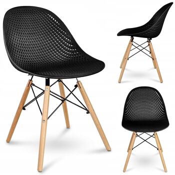 Chaise de salle à manger moderne - scandinave - hêtre - structure noire