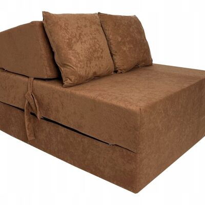 Foldable mattress - guest mattress - 200x70x15 cm - cognac