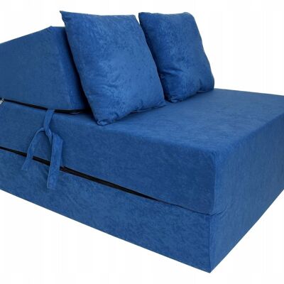 Colchón plegable - colchón para invitados - 200x70x15 cm - azul -