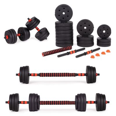 Adjustable dumbbells - 40kg - 16 weights - dumbbell set & bar