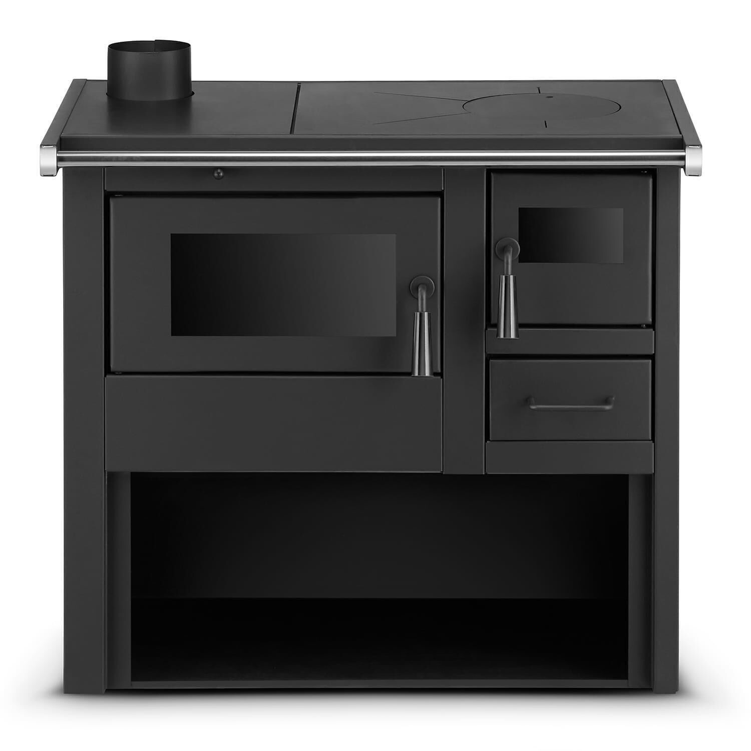 Achat Poêle à bois avec four acier pose libre 8kw jusqu'à 80m2 — free download