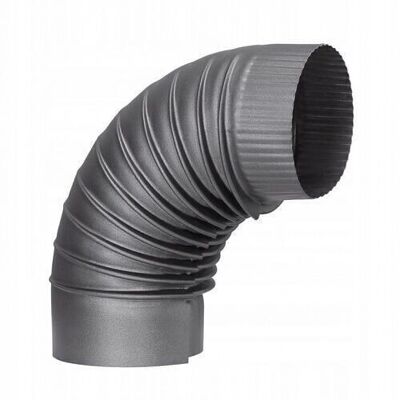 Stove pipe - bend - 90 degrees - steel - Ø 120 mm - black