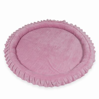 Nido de juego - alfombra de juego para bebé - terciopelo - 120 cm - rosa -