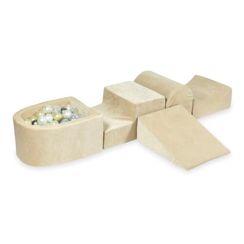 Foam speelset - 5-delig - met ballenbak en 100 ballen - beige