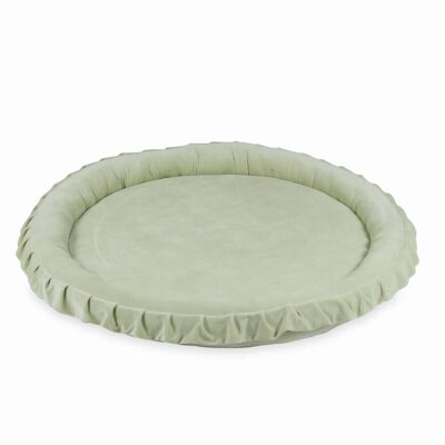 Nido de juego - alfombra de juego para bebé - terciopelo - 120 cm - verde jade