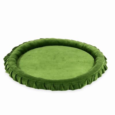 Nido de juego - alfombra de juego para bebé - terciopelo - 120 cm - verde oliva -