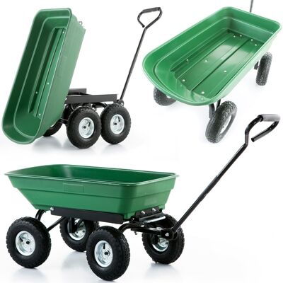Garden cart - wheelbarrow - up to 350 kg - with tipping function - green