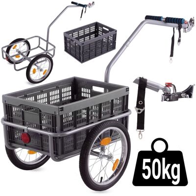Rimorchio per bicicletta - Rimorchio per bicicletta - fino a 50 kg - box di trasporto rimovibile