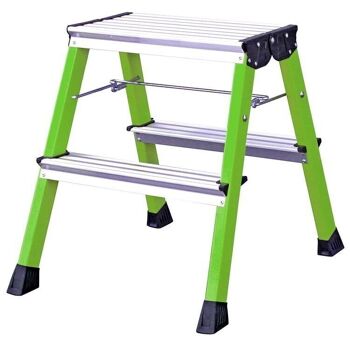 Escalier domestique - 2x 2 marches - aluminium - double face - vert