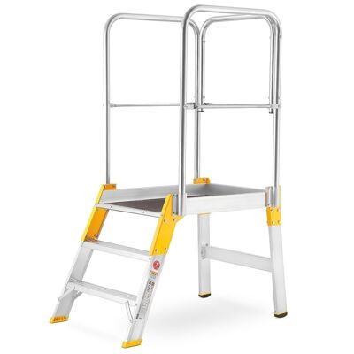 Escalier palier - mobile - 3 marches - aluminium - 62 cm