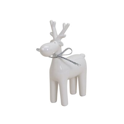 White ceramic elk with bow
