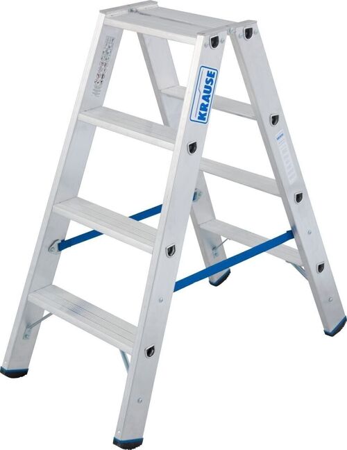 Huishoudtrap - ladder - 2x 4 treden - aluminium - 48 cm hoog