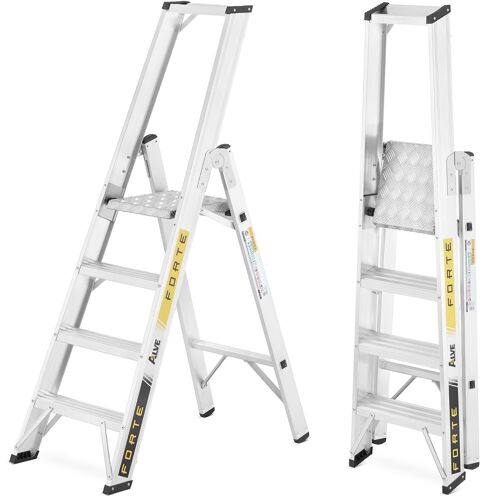 Ladder - huishoudtrap - 4 treden - aluminium - 50x91x148 cm