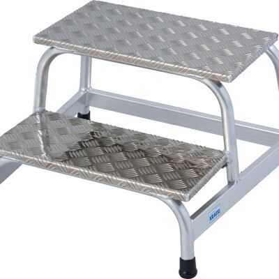 Step stool - Step stool - 2 steps - aluminum - 63x68x40 cm