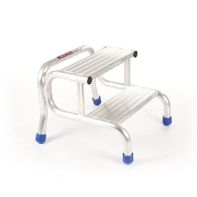 Step stool - Step stool - 2 steps - aluminum - 60x62x49 cm