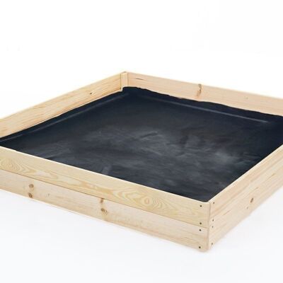 Bac de potager - bac de culture - 120x120x18 cm - bois - avec tapis de sol