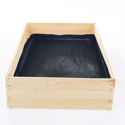 Vegetable garden box - growing box - 120x80x27 cm - wood - with ground cloth