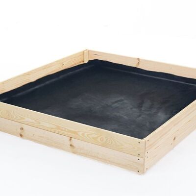 Bac de potager - bac de culture - 120x100x18 cm - bois - avec tapis de sol