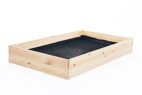 Moestuinbak - kweekbak - 120x80x18 cm - hout - met gronddoek