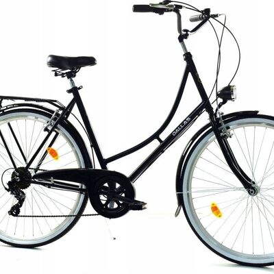 Bicicleta de mujer - 28 pulgadas - con 7 marchas - negra