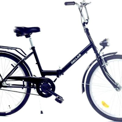 Folding bicycle - 24 inches - without gears - black