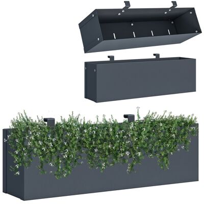 Hanging planter - wheelie bin conversion - 50x12x15cm - anthracite