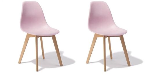Eetkamerstoelen KITO - set van 2 eettafel stoelen - roze
