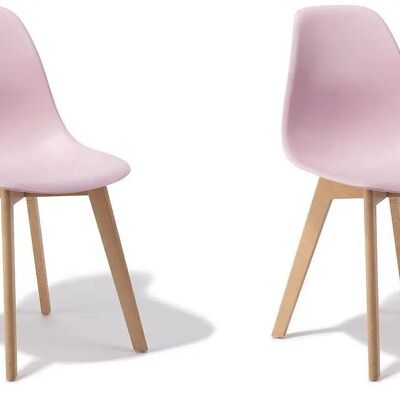 Sillas de comedor KITO - juego de 2 sillas de mesa de comedor - rosa