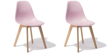 Chaises de salle à manger KITO - lot de 2 chaises de table à manger - rose