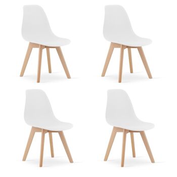 Chaises de salle à manger KITO - lot de 4 chaises de table à manger - blanc