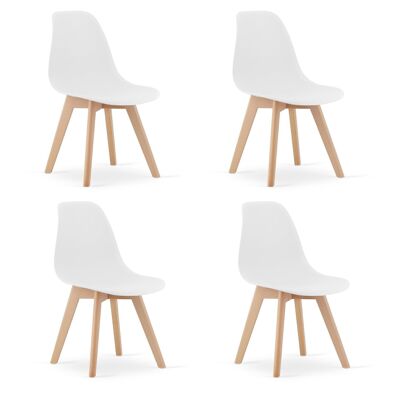 Eetkamerstoelen KITO - set van 4 eettafel stoelen - wit