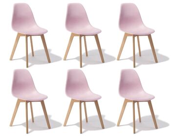 Chaises de salle à manger KITO - lot de 6 chaises de table à manger - rose