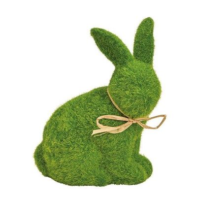 Bunny flocked from clay green (W / H / D) 12x15x8cm