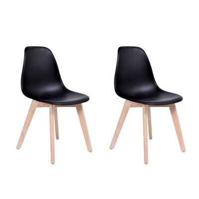 Eetkamerstoelen KITO - set van 2 eettafel stoelen - zwart