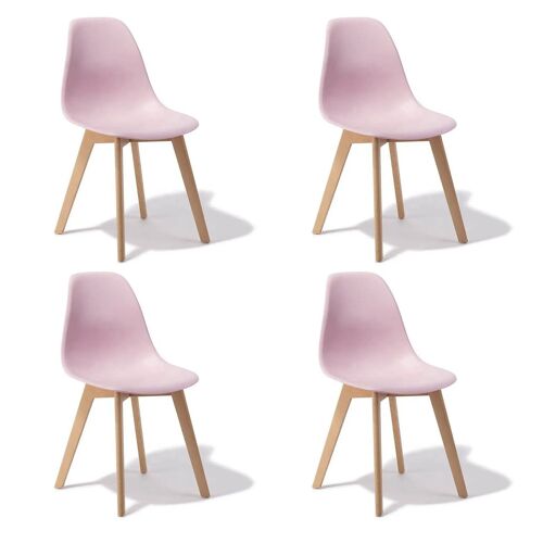 Eetkamerstoelen KITO - set van 4 eettafel stoelen - roze
