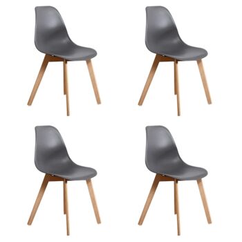 Chaises de salle à manger KITO - lot de 4 chaises de table à manger - gris