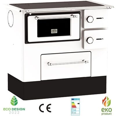 Wood stove - 85x91x56 cm - 5kW - white - energy label A