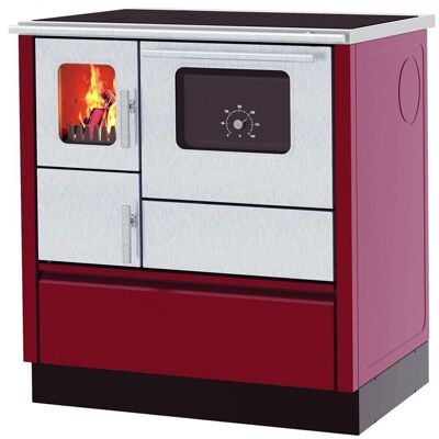 Wood stove - 75x60x85cm - 8kW - red gray - A+