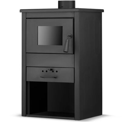 Freestanding wood stove - with central heating connection - 10 kW