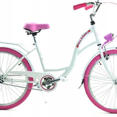 Bicicleta para niña - 24 pulgadas - muy robusta - rosa blanco