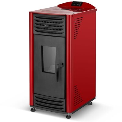 Pelletofen – 8 kW – rot – Energielabel A++ – smart