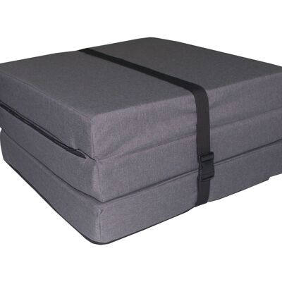 Colchón plegable - colchón para invitados - 195x60x8 cm - gris -