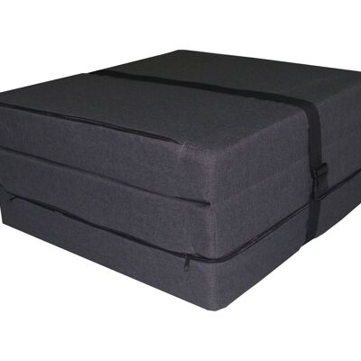 Colchón plegable - colchón para invitados - 195x60x8 cm - antracita -