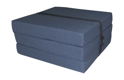 Opvouwbaar matras - logeermatras - 195x60x8 cm - blauw