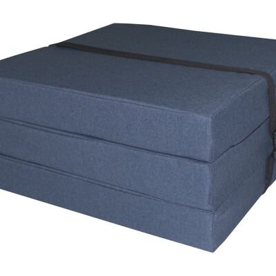 Foldable mattress - guest mattress - 195x60x8 cm - blue