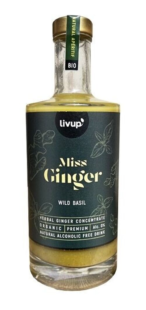 Miss Ginger "Basilic Sauvage" - Concentré de Gingembre Bio - Apéritif Naturel :