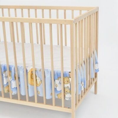 Protector de cama con dosel - 100% algodón - 120 cm x 60 cm - Osos azules