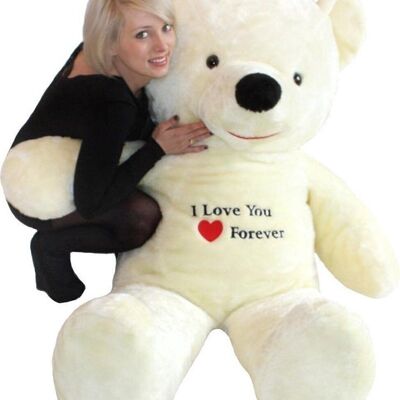 Cuddly bear XXL white - embroidered I Love You - 170 cm